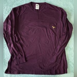 PINK Victoria's Secret Deep Purple Long Sleeve Tee